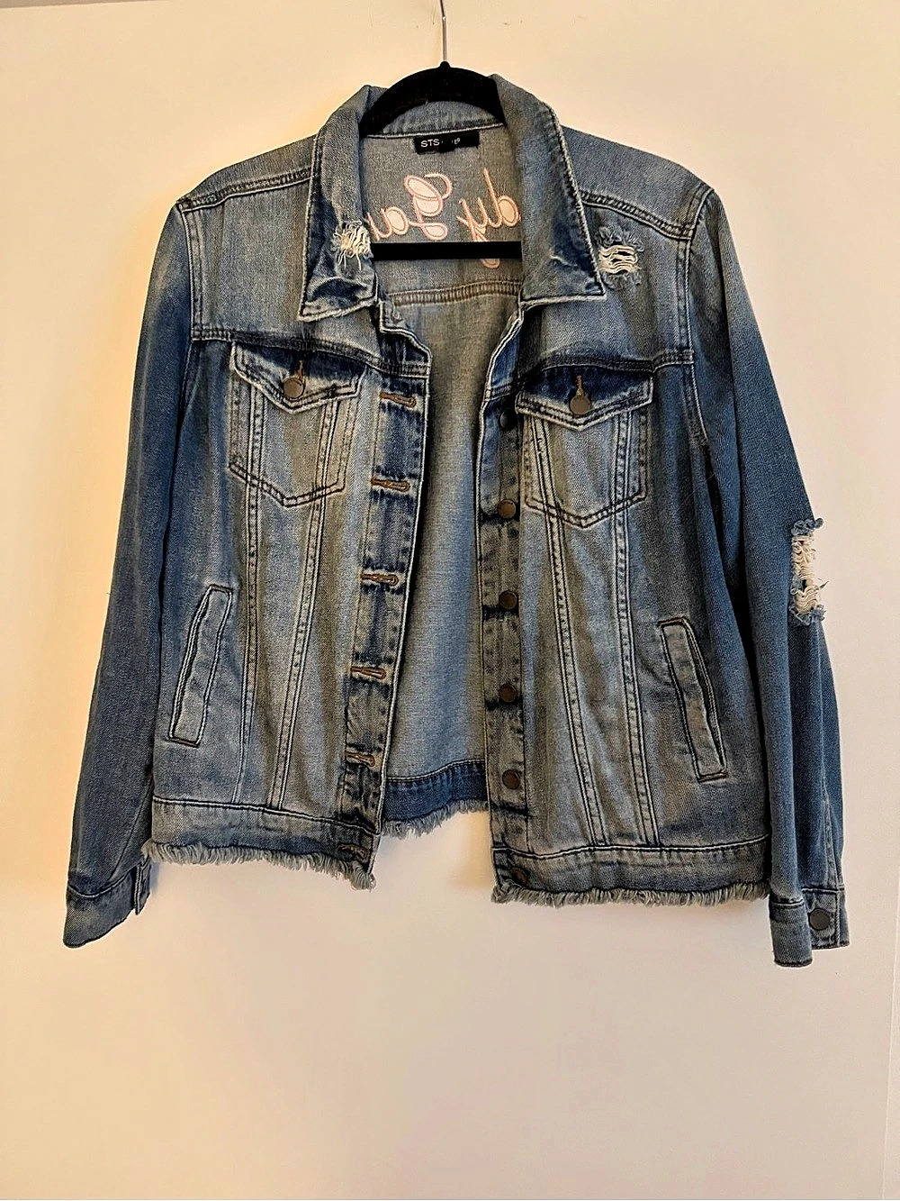 Limited Edition STS Blue x LadyGang Embroidered Denim Jacket Medium